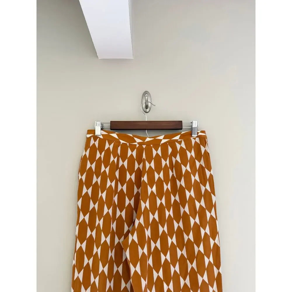 TORY BURCH Devi Pant in Gold Diamond Tile Size Women's 4